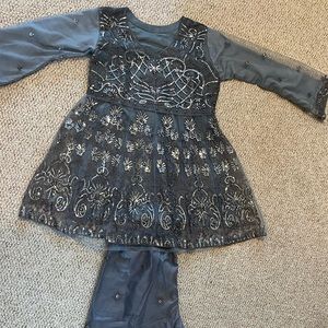 Grey three piece suit